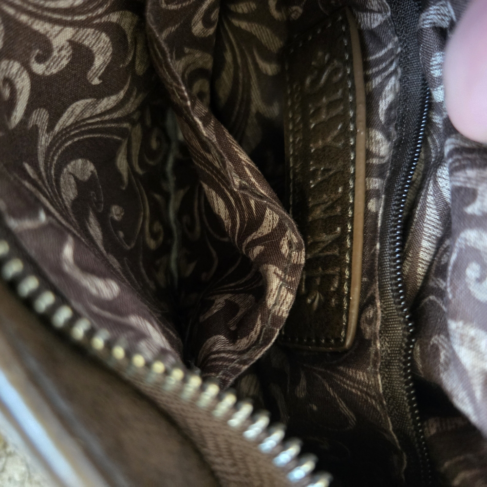 Shyanne Brown Leather Shoulder Bag with Fringe and Tooling - Picture 2 of 9